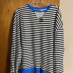 NWT!  Free People Oversized Striped Sweatshirt